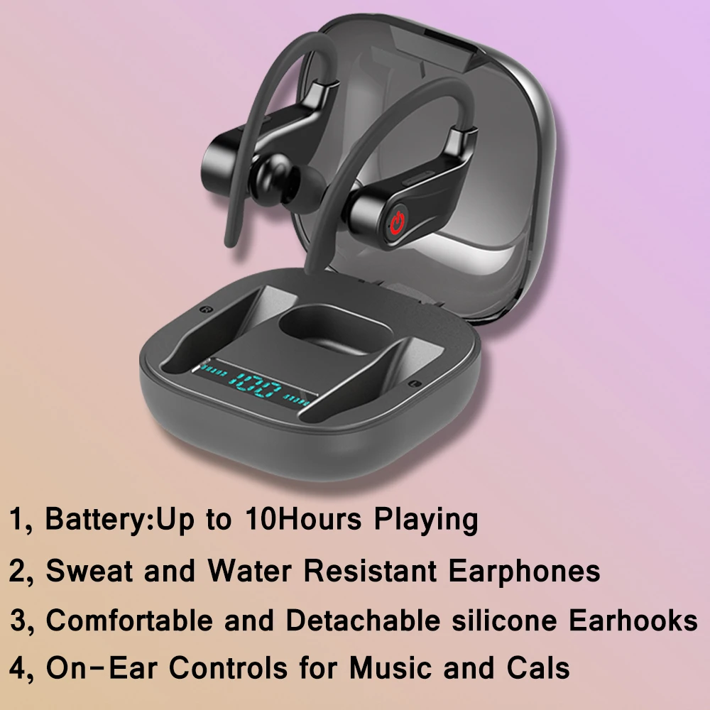 Мощность HBQ Pro TWS Bluetooth 5,0 беспроводные наушники 6D стерео спортивные наушники с Ушными крючками водонепроницаемые наушники с дисплеем питания HBQ Q62