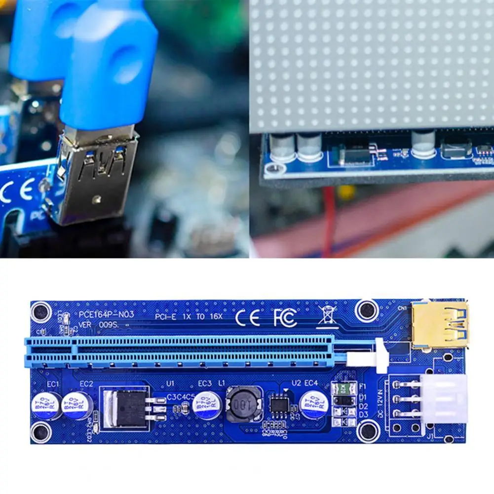 

Ver009S High-speed USB 3.0 VER009s Extender Adapter Cable Pci-e 1x to 16x Expansion Card Adapter Expansion Cable (For GPU)