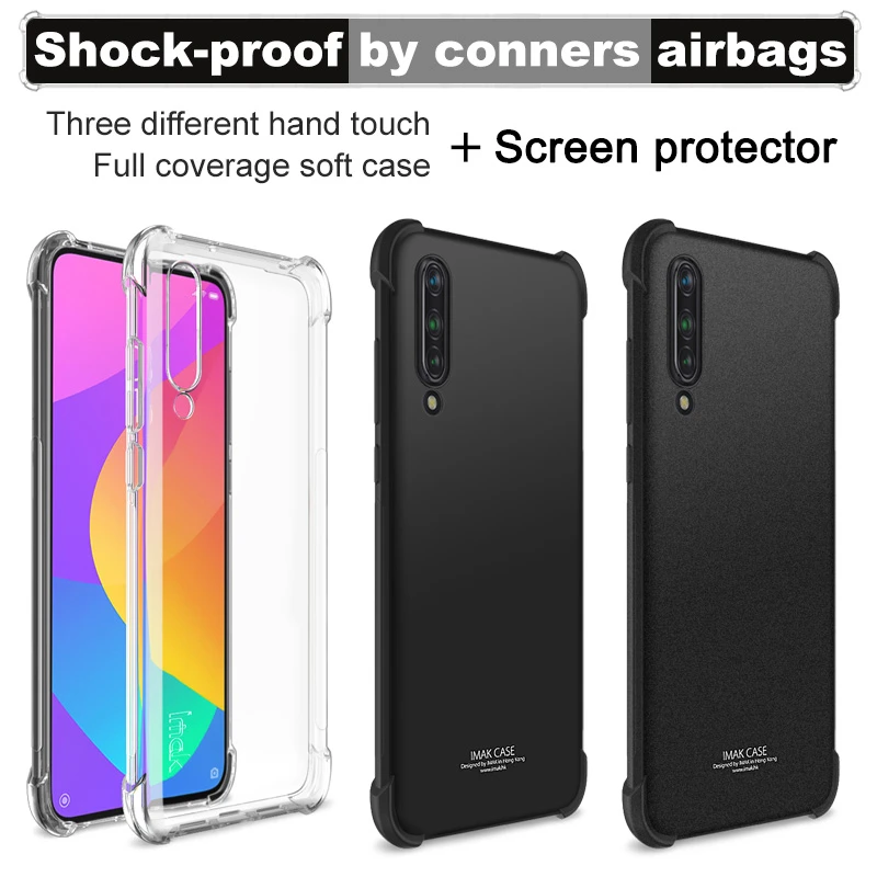 IMAK Xiaomi mi CC9 чехол mi CC9 Силиконовый мягкий прозрачный ТПУ чехол для Xiaomi mi CC9e с пленкой