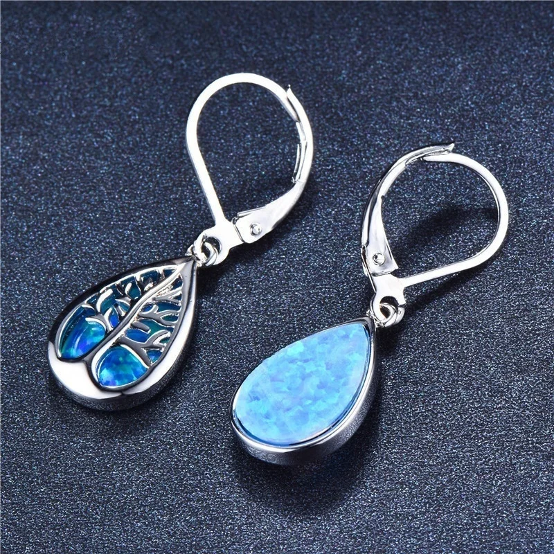 

Fashion creative water drop tree of life earrings female romantic temperament banquet accessories Valentine's day jewelry gifts