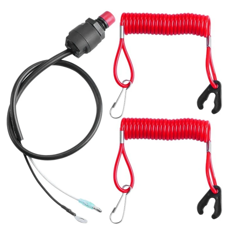 

Universal Boat Outboard Engine Motor Lanyard Kill Urgent Stop Switch With Safety Tether Lanyard For Yamaha Tohatsu Honda