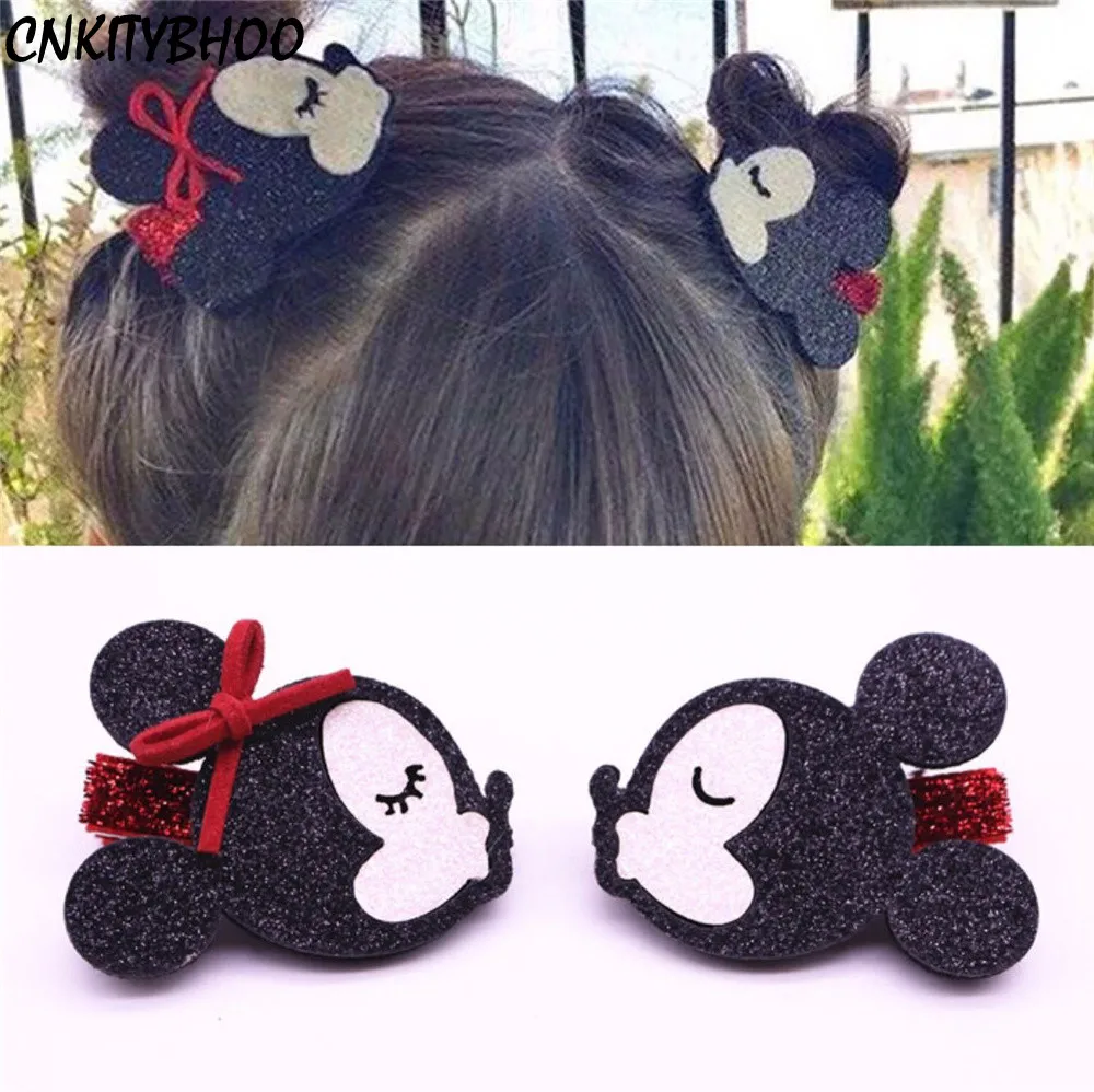 

Baby Girl Hairpin Cute Cartoon Minnie Ear Bowknot Baby Hair Accessories Kids Children Hair Clip Toddler Girl Photograph Headwear