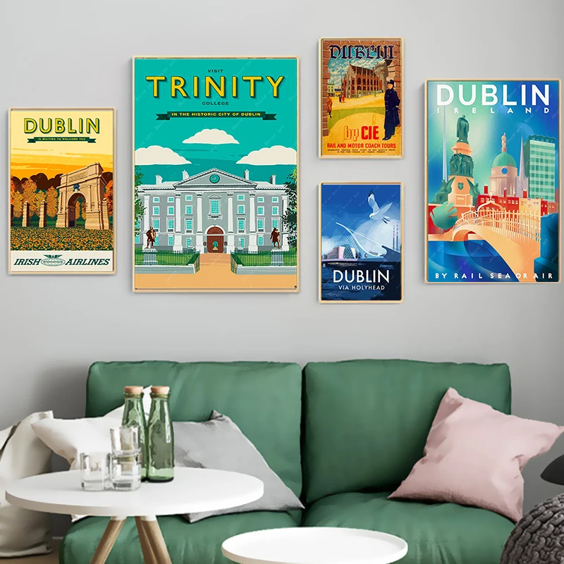 Дублина столица города Ирландия троица колледж путешествия холст картины крафт