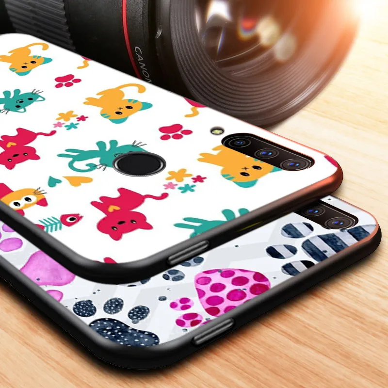 

Silicone Cover Cat Dog Footprints For Huawei Honor 10i 9X 8X 10 9 Lite 8 8A 7A 7C 7S Pro Bright Glossy Phone Case