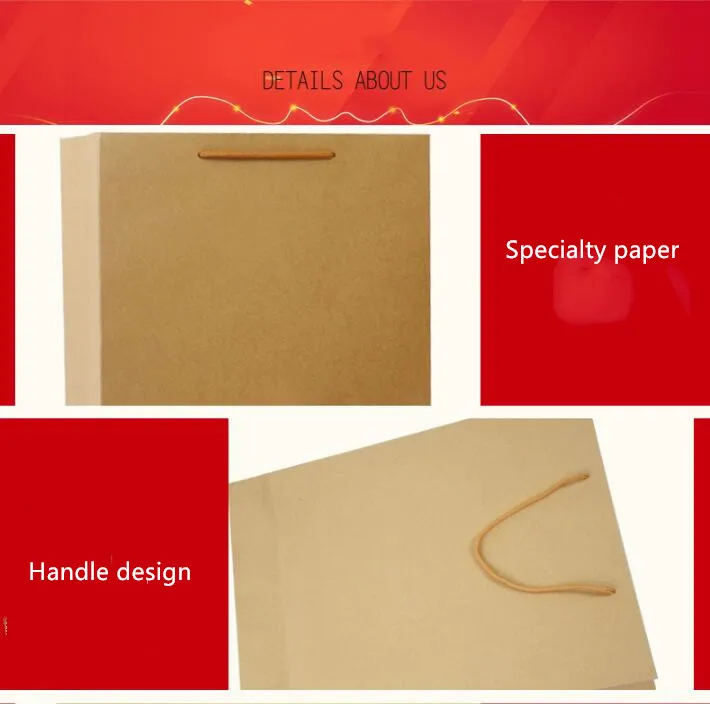 20 шт./лот белый Подарочный пакет из крафт бумаги с ручками белые подарочные