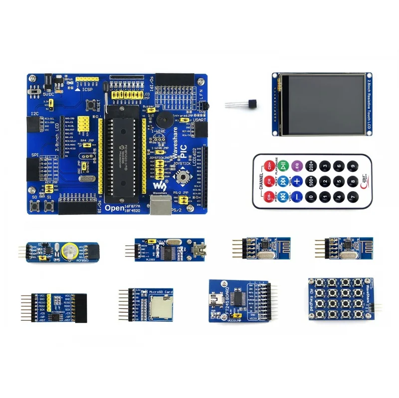 Open18F4520 упаковка A # PIC18F4520 I/P PIC PIC18F 8 bit RISC Development Board + 11 модулей аксессуаров|pic development
