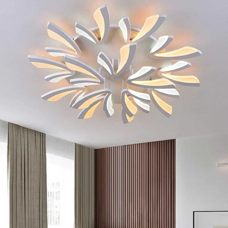 Surface Mount Modern Ceiling Lights For Bedroom Living Room Dining Room Kitchen Black&White Finished Acrylic LED Ceiling Lights