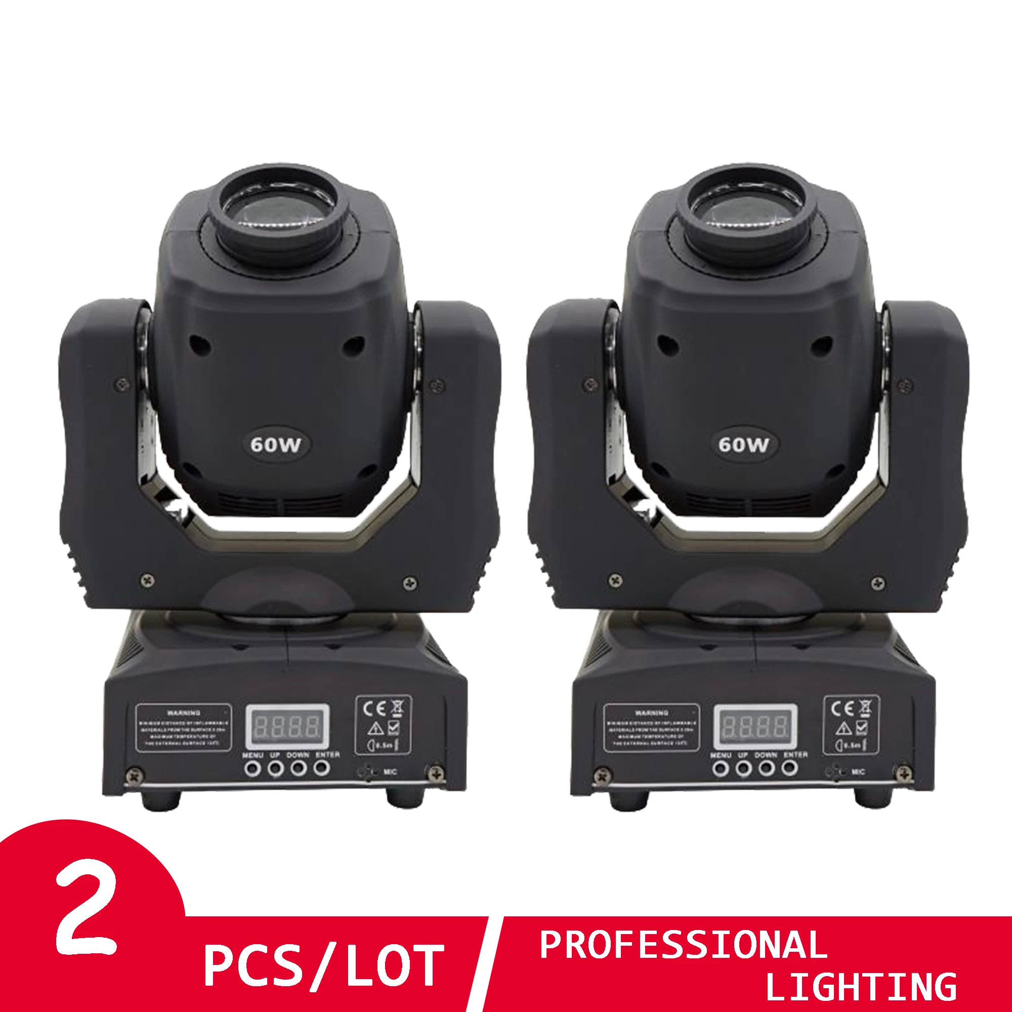 Миниатюрный светодиодный прожектор Dmx Gobo с движущейся головкой 2 шт. 60 Вт для
