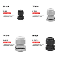 10pcs white black nylon plastic connector waterproof cable gland cable entry pg7 pg9 pg11 pg13 5 pg16