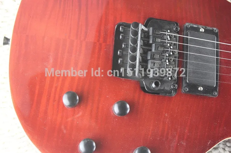 Бесплатная доставка Who.ale lp custom Floyd Rose Bridge ЭМГ активный Pickup Black 9V Battery red Electric Guitar -