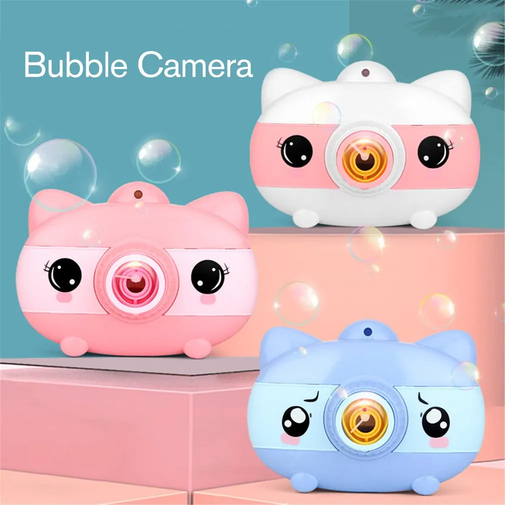 Cartoon Pig Bubble Camera Blower Machine Electric Music Flashing Light Machines Automatic Shape Toy | Бытовая техника