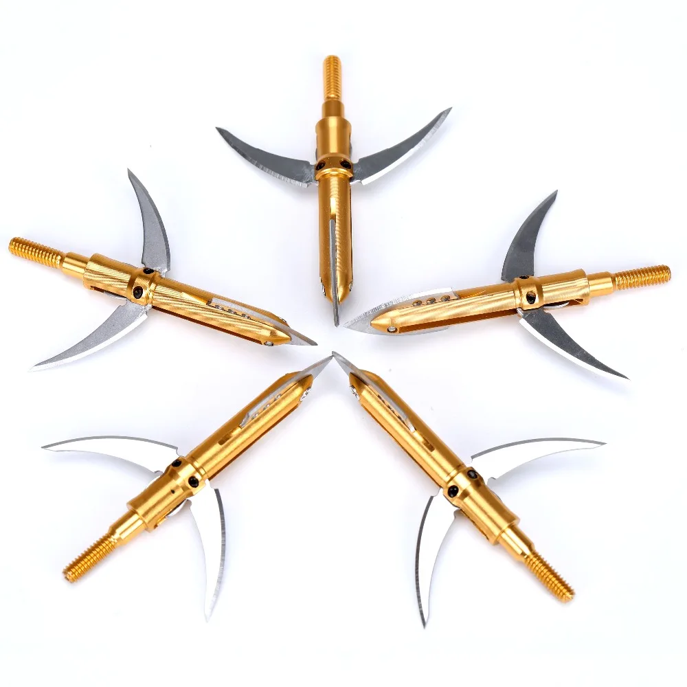 Linkboy Archery 3pcs/6pcs AXE Expandable Broadheads Steel Blades100gr 2 Blade Arrows for Traditional Bow Hunting Shooting | Спорт и