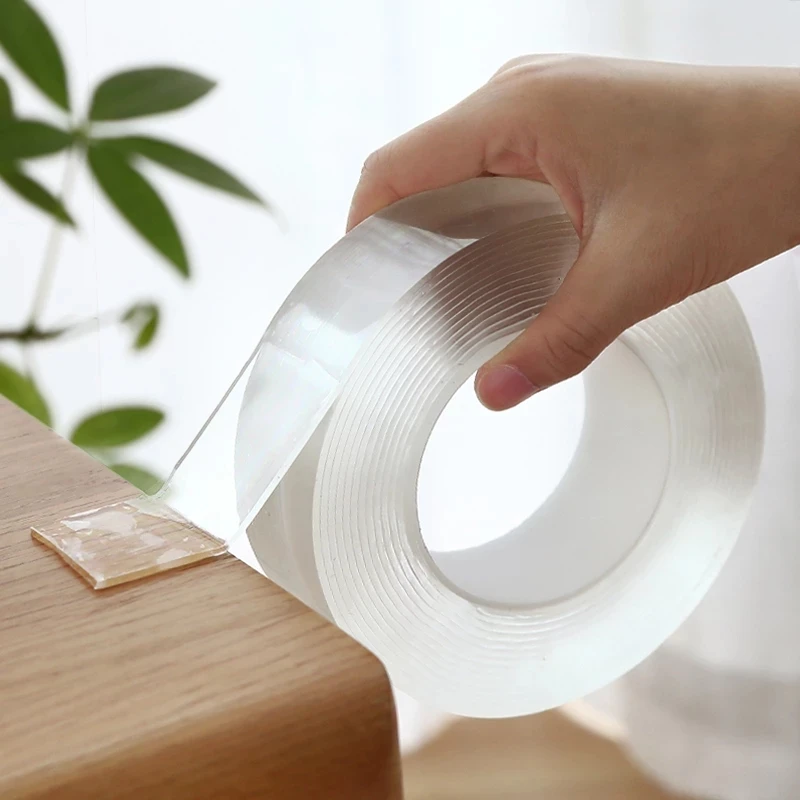 

1/2/3/5M Nano Tracsless Tape Double Sided Tape Transparent No Trace Reusable Waterproof Adhesive Tape Cleanable Home gekkotape