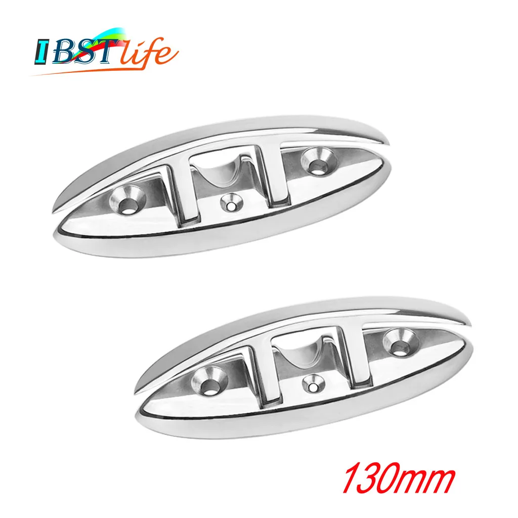 

2PCS 5 Inch Stainless Steel 316 Boat Flip Up Folding Pull Up Cleat Dock Deck marine hardware Line Rope mooring Cleat accessorie