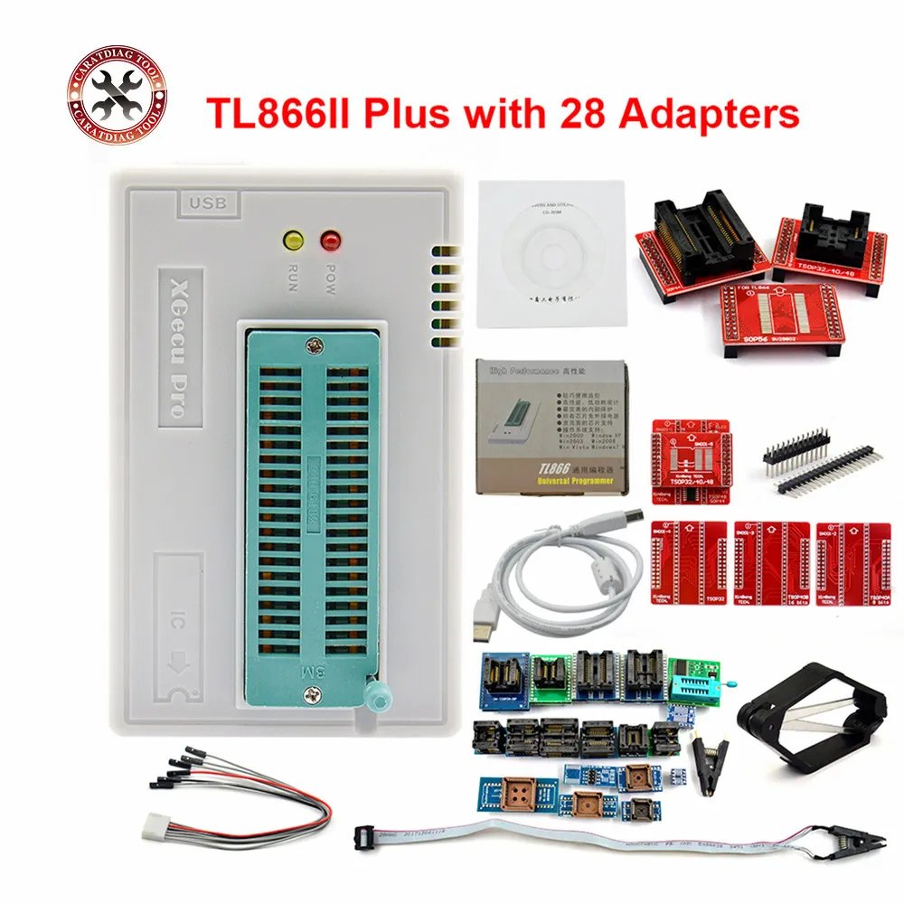 Программатор TL866II Plus с адаптером 28/37 Универсальный USB программатор Bios/ECU + 24