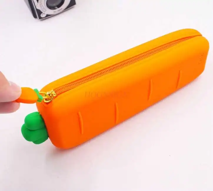 

Мягкая силиконовая сумка-карандаш для овощей и фруктов для учеников начальной школы, морковь ананас, банан, канцелярская коробка, пенал для ...