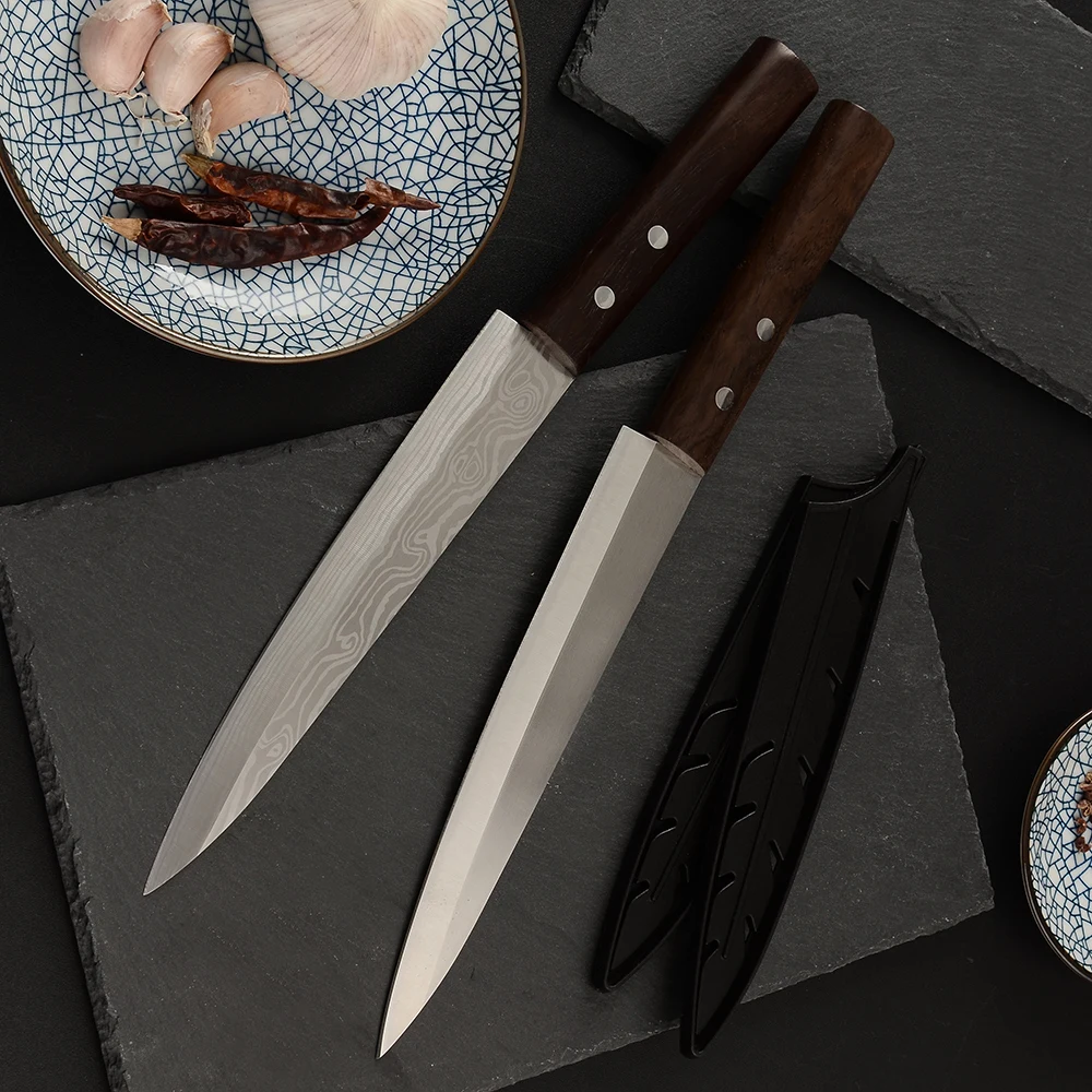 Японский кухонный нож сашими из нержавеющей стали с ножнами маленький шеф-нож