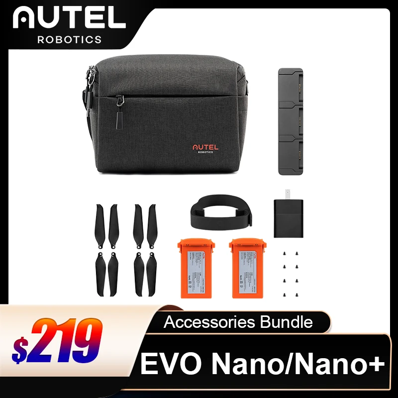 

Autel Robotics EVO Nano/Nano+ On The Go Bundle Original Battery Shoulder Bag 3 in 1 Charging Hub Propeller Adapter Accessories
