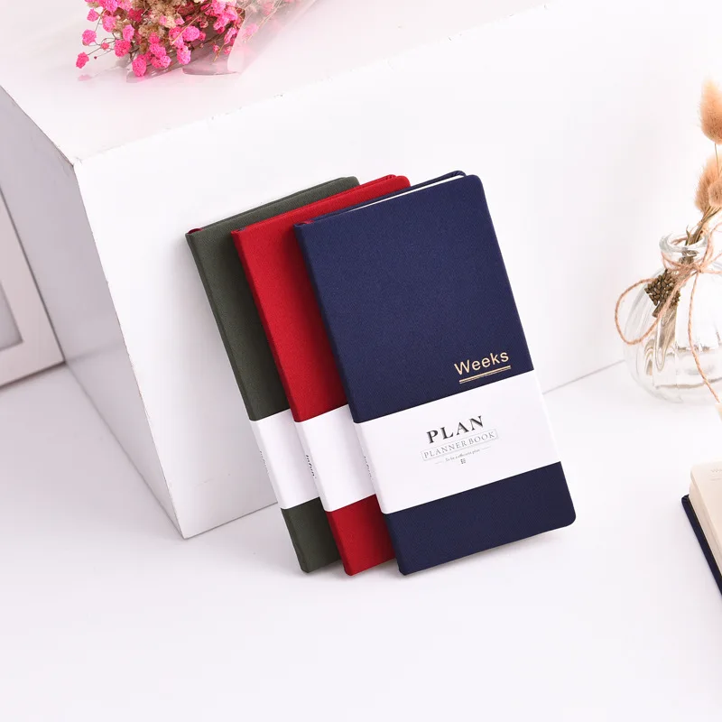 A6 Agenda Planner Monthly Weekly Plan Portable Fabric Cover Notebook With 72 Sheets Inner Pages | Канцтовары для офиса и дома