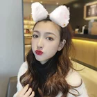 Красивые маскарадные кошачьи ушки для костюмированной вечевечерние на Хэллоуин, головной убор с бантом и колокольчиком, повязка на голову, аксессуары для волос, плюшевые повязки на голову