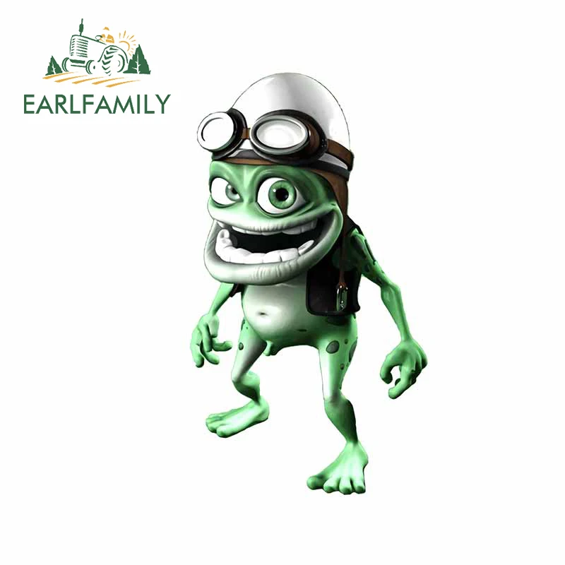 

Забавная Водонепроницаемая мультипликационная игрушка EARLFAMILY, 13 см х 11,9 см, для аниме Crazy Frog, виниловые наклейки на машину, JDM, багажник, грузовик