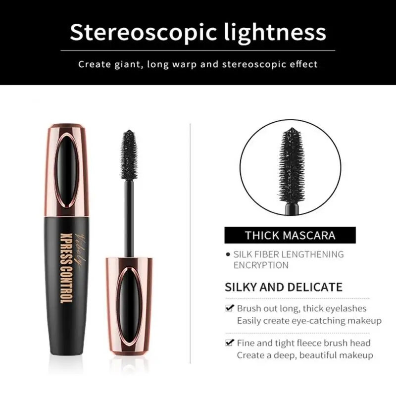 4D волокна тушь для ресниц черный длинный наращивание Увеличивающая Объем и
