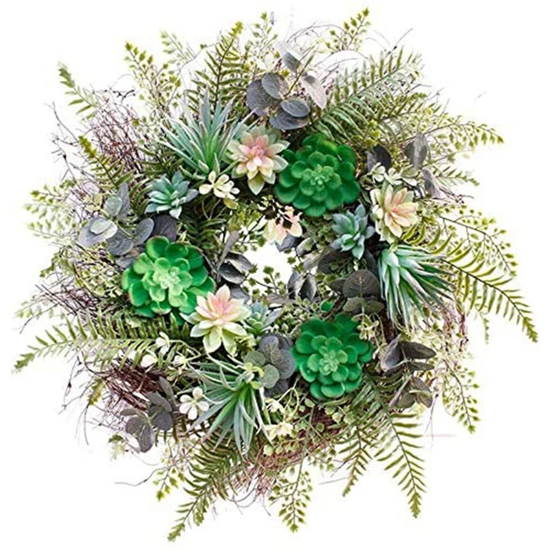 

Лучший искусственный суккулент, папоротник, венок для входной двери, стены, окна, свадьбы, вечеринки, офиса, сада, фермерского дома, Декор