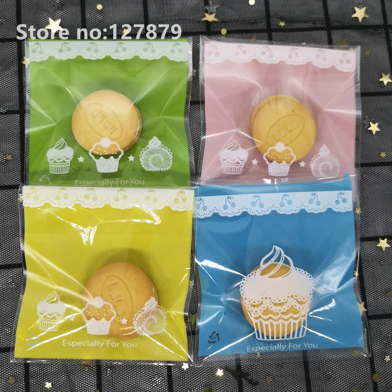 

100pcs Gift Packing Bag Plastic Biscuits Packaging Bread Baking Supplies Ice Cream candy Cookies Package Party wedding decor