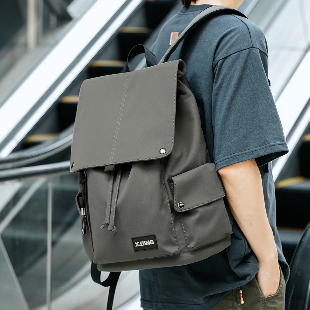 Men's Laptop Backpack Anti-theft Fashion Simple Neutral Solid Simple Harajuku Chic Fashion Retro High Street Unisex Travel Bag