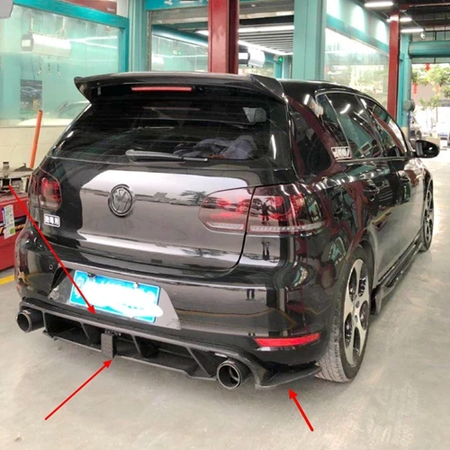 Для VW Golf 6 VI MK6 GTI бампер 2010-2013 автомобильный Стайлинг углеродного волокна задний бампер диффузор для губ - Цвет: LED 4PCS diffuser