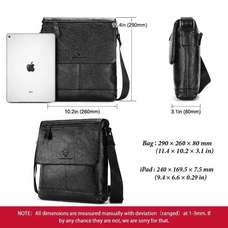 Мужская сумка мессенджер из 100% натуральной кожи деловая коровьей брендовая