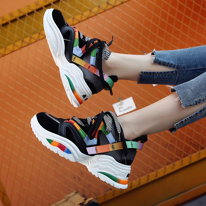 BomKinta/стильная женская повседневная обувь женские кроссовки на платформе в стиле