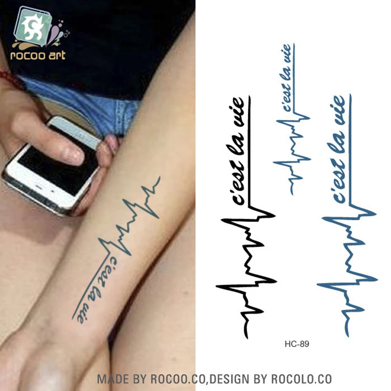 

Waterproof Temporary Tattoo Sticker of body letters wave tatoo small size tatto stickers flash tatoo fake tattoos for girl women