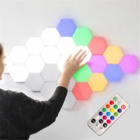 creative rgb 5v2a hexagonal honeycomb led touch light changeable combined at will quantum light induction wall paste wall lamp