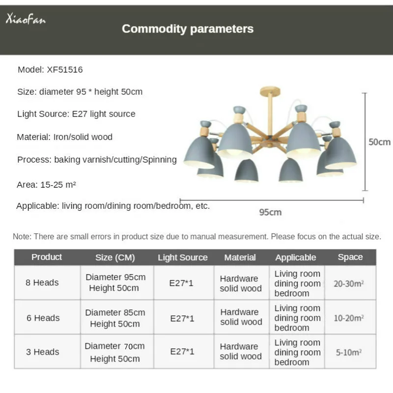 

Nordic Macaron pendant light Creative Solid Wood Style Living Room Dining Room Bedroom Study Ceiling hanging lamps XiaoFan