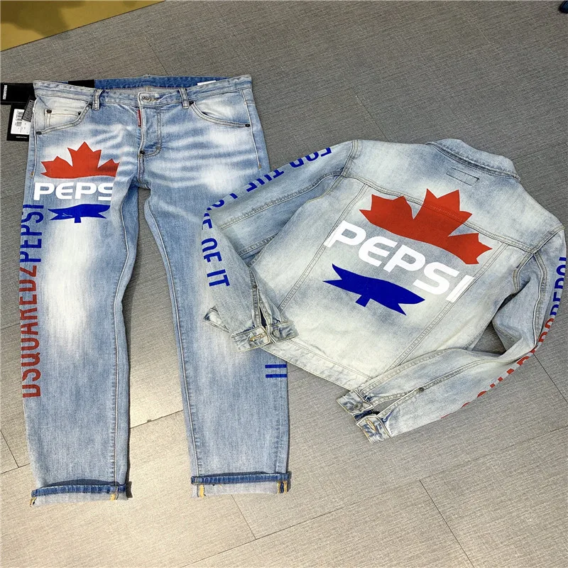 2021 -    dsqued2 giacca di jeans e jeans abito da uomo in denim dsq d2