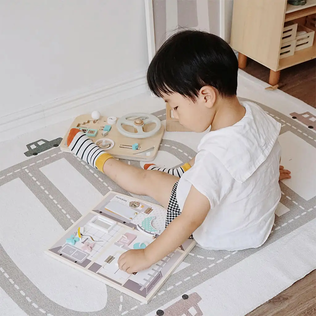 

Montessori Toddler Busy Board, Travel Toy Wood Toys, Preschool Kids