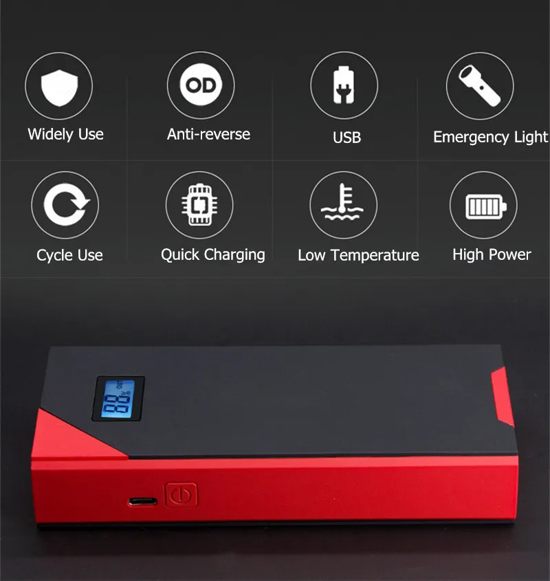10000 мАч автомобильный стартер Power Bank 800A Портативный Автомобильный Аккумулятор