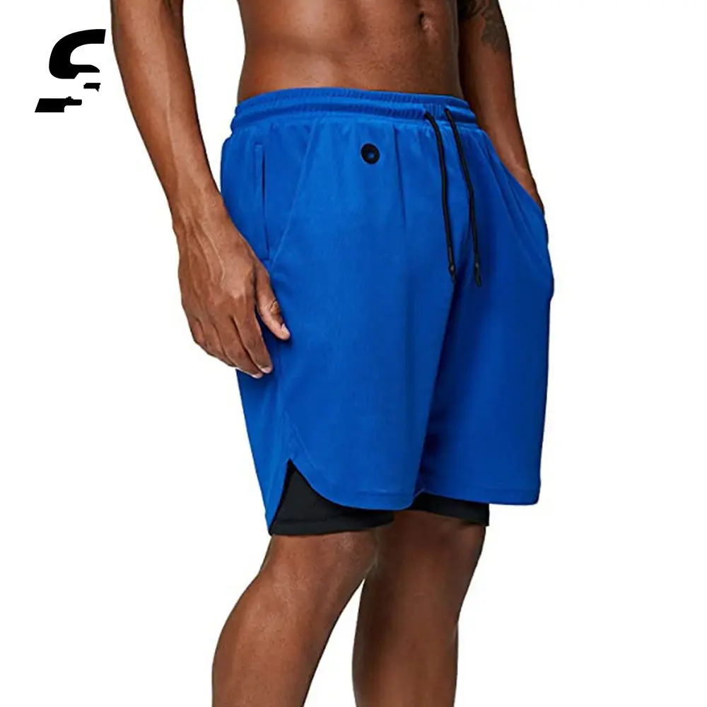 Running Shorts Men 2 In 1 Shorts Men Gyms Fitness Quick Dry Shorts Male Workout Sport Basketball Pants Jogging Double Deck Pants