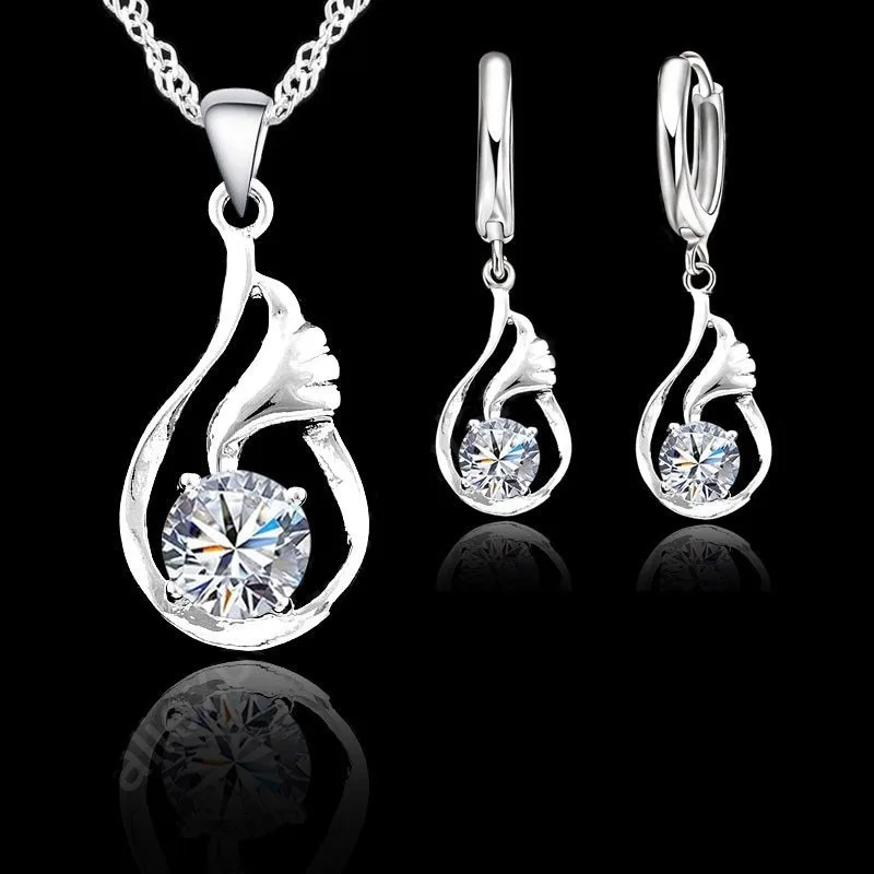 Серьги женские из серебра 925 пробы с фианитами | Украшения и аксессуары