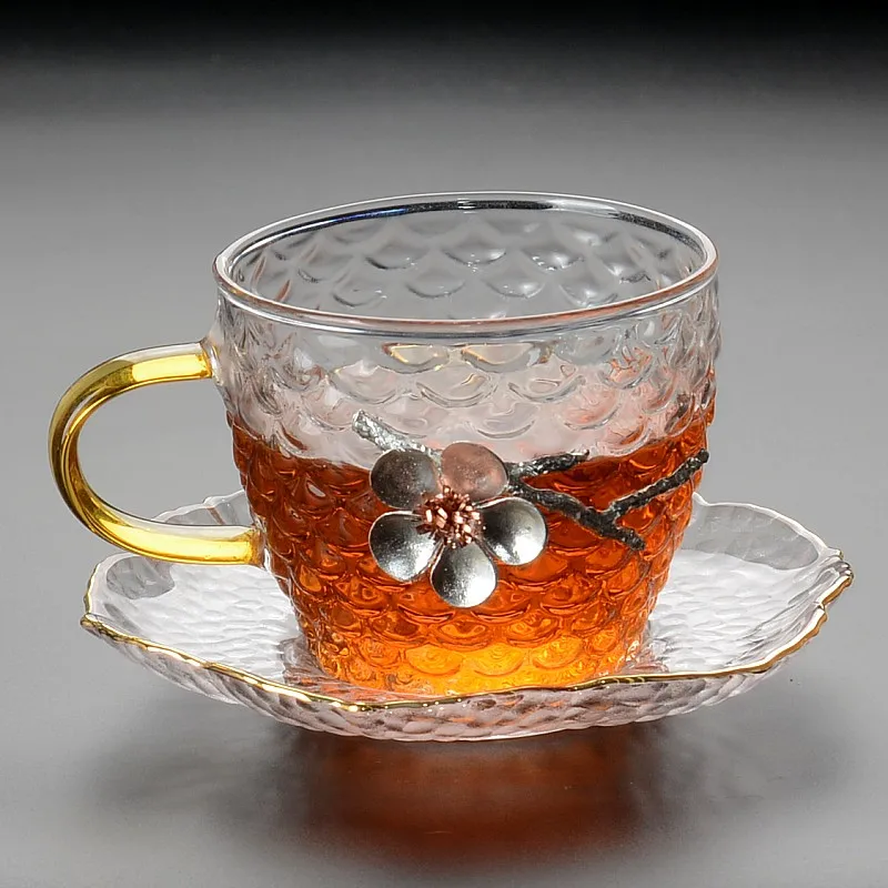 Винтажная чашка для чая Newyear 1 шт. термостойкая стеклянная кружка кофе и молока