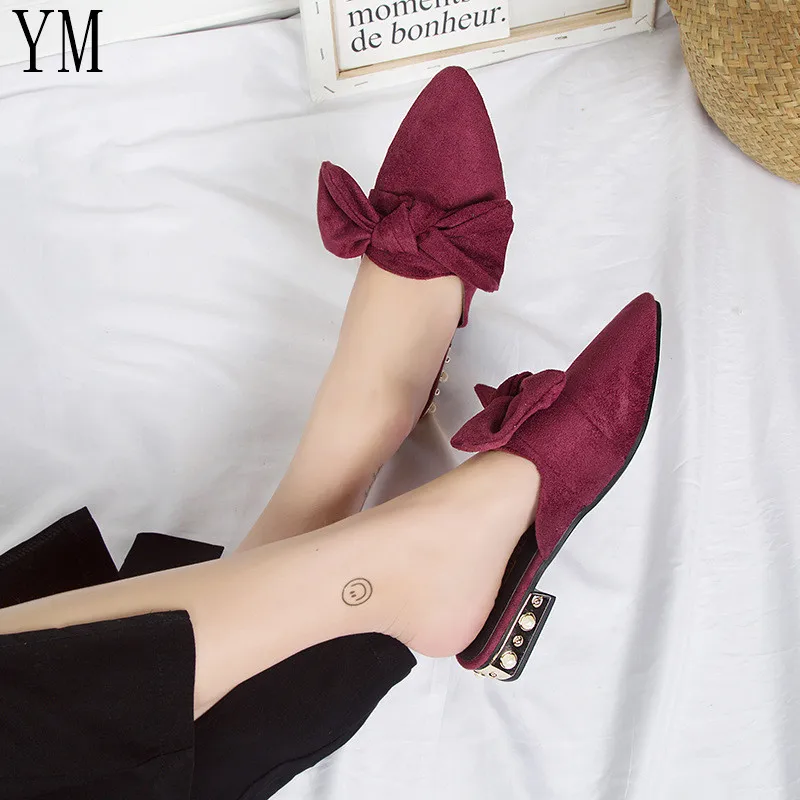 Туфли на плоской подошве с острым носком Женские осенние слипоны Мокасины Zapatos