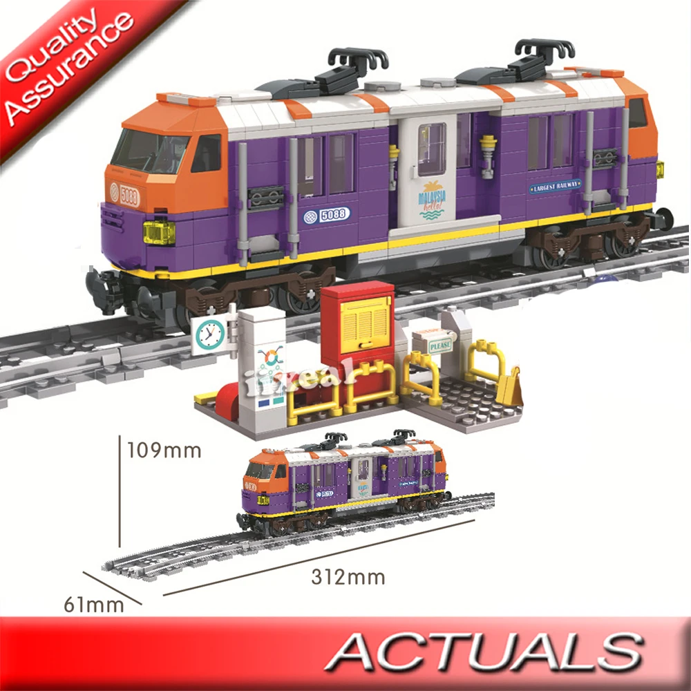 Конструктор поезд город Классическая модель малазийские поезда с 4 фигурками