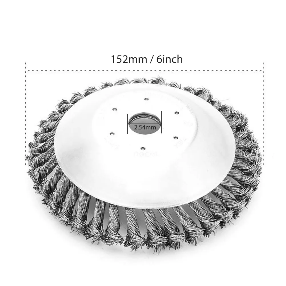 

6/8inch Steel Wire Wheel Grass Trimmer Head Garden Weed Rusting Brush Cutter Lawn Mower Wire Dust Removal Weeding Trimming Head