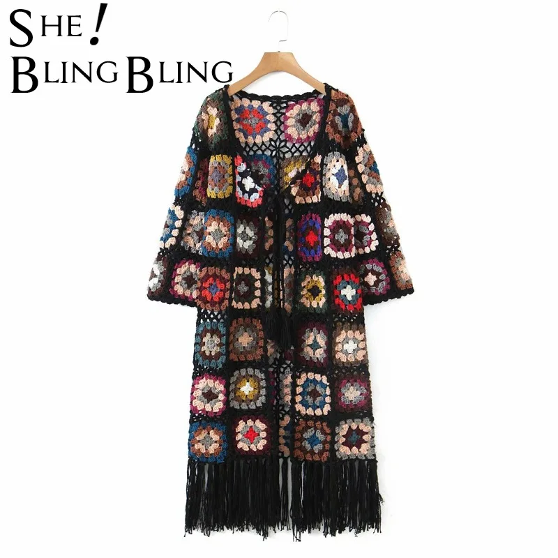 Женская Повседневная куртка SheBlingBling 2021 Осенний вязаный кардиган средней длины с