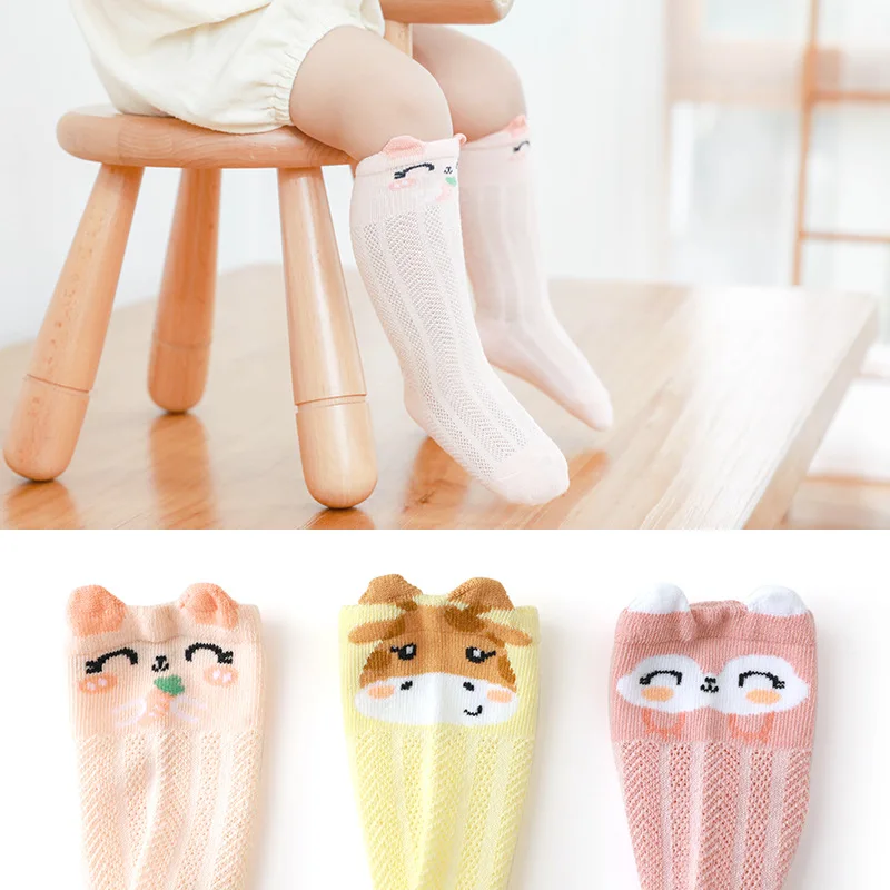 Носки для новорожденных 3 пары тонкие Дышащие Мягкие сетчатые чулки защиты от