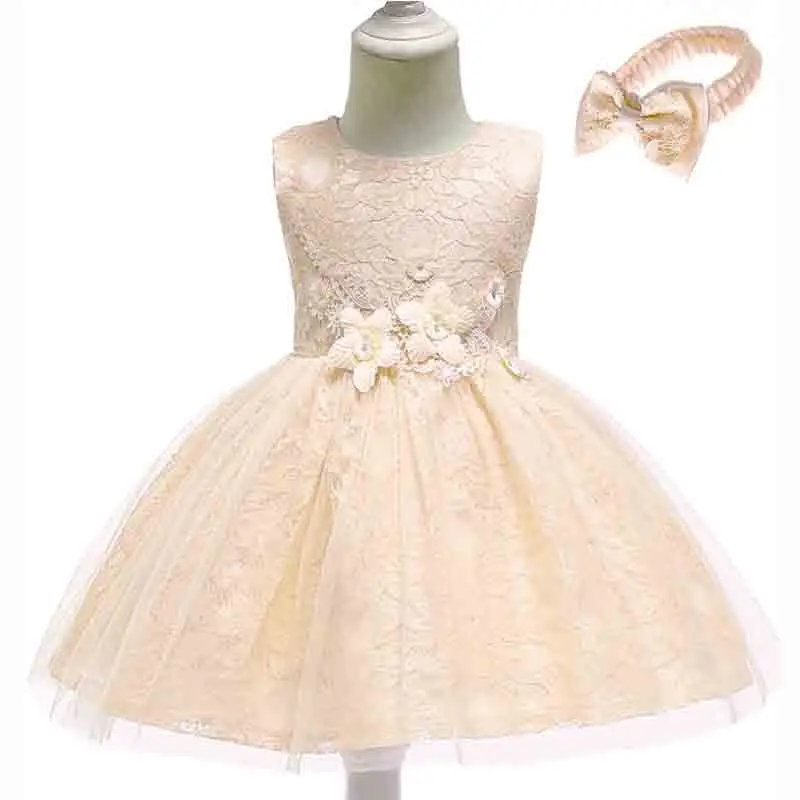 2019 платье для новорожденных с цветочным принтом Платья особых случаев девочек