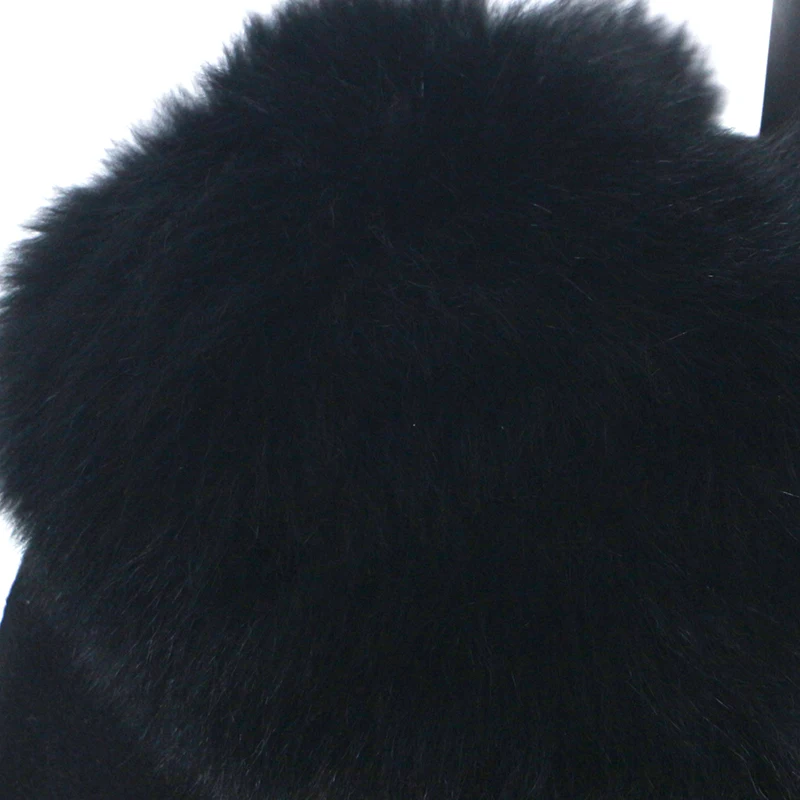 

CXFS 2021 Real Fur Coat Winter Jacket Women Natural Fox Fur Collar Hooded Cashmere Wool Blends Long Outerwear Horn Button New