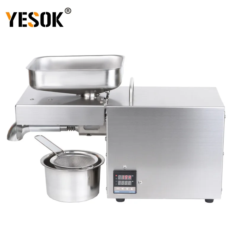 

Бытовой Масляный Пресс 110 В/220 В, интеллектуальный контроль температуры, кухонное оборудование из нержавеющей стали, пресс для съедобного ма...