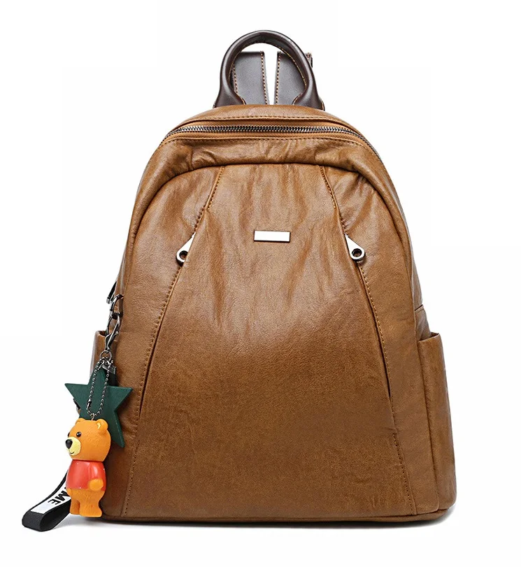 Роскошный кожаный рюкзак женская сумка с заклепками брендовая